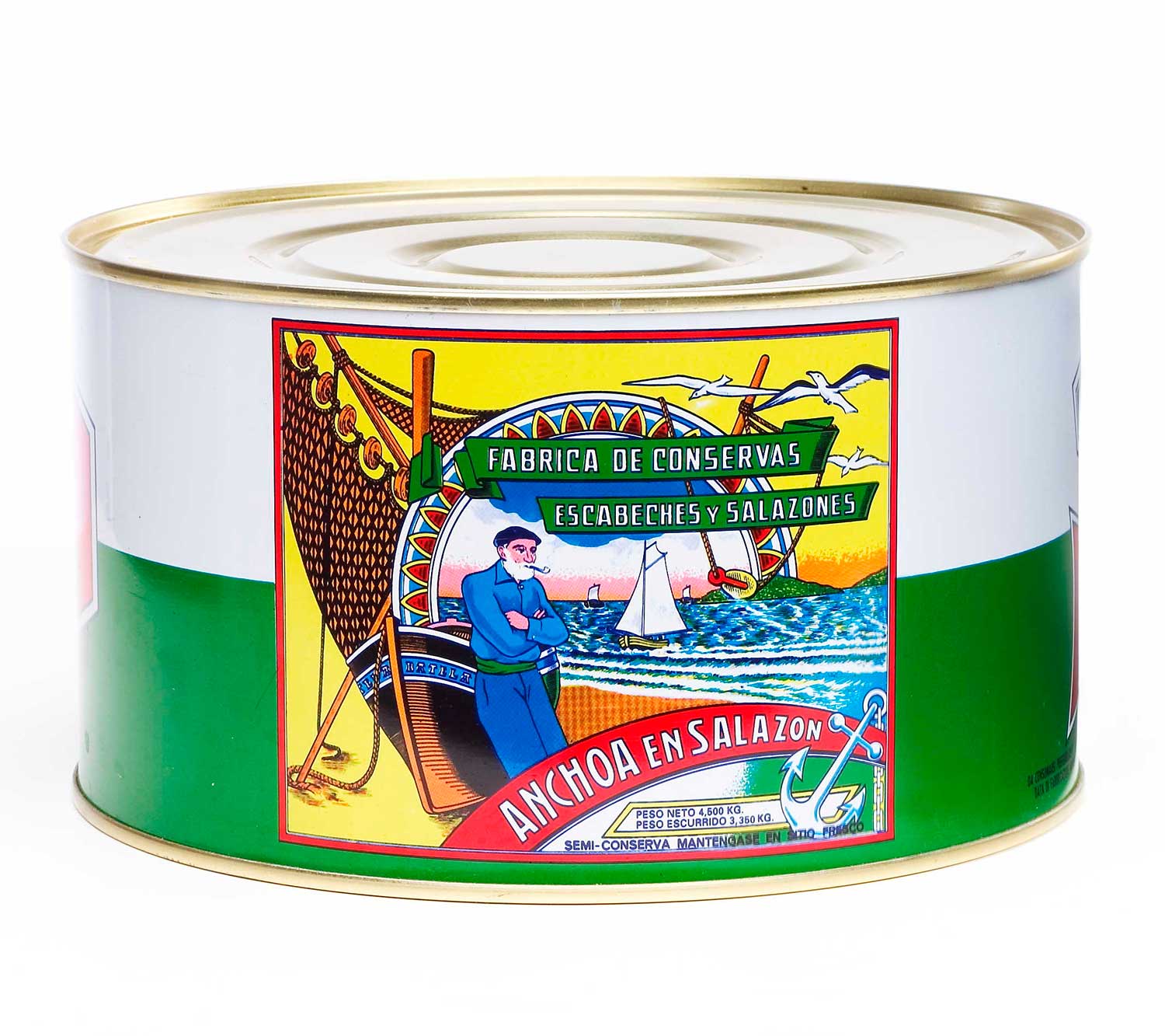 Cantabrian anchovies in salt 5 kg (160 pieces)